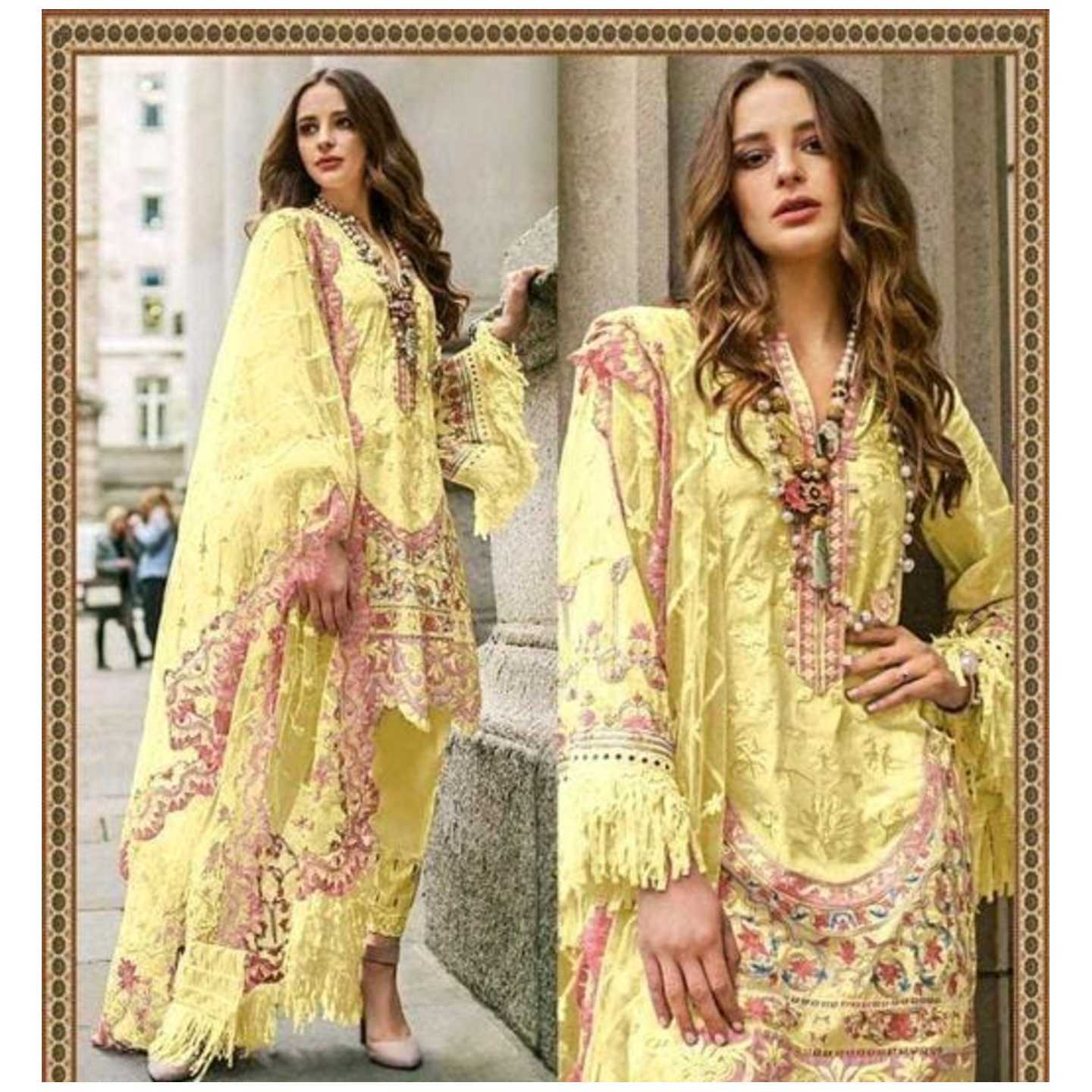 Aishani Net Embroidered Semi-Stitched Suits