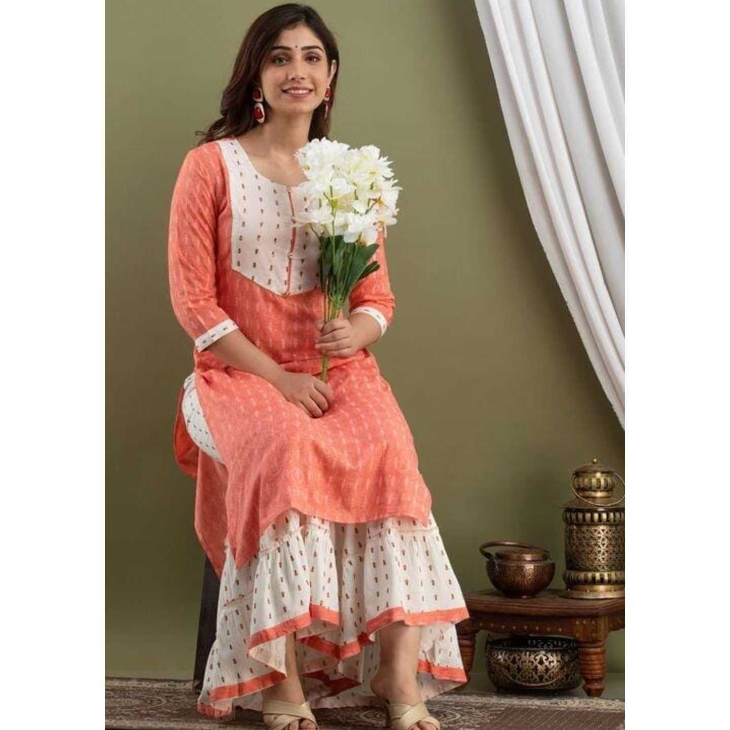 Women Rayon Kurta With Sharara