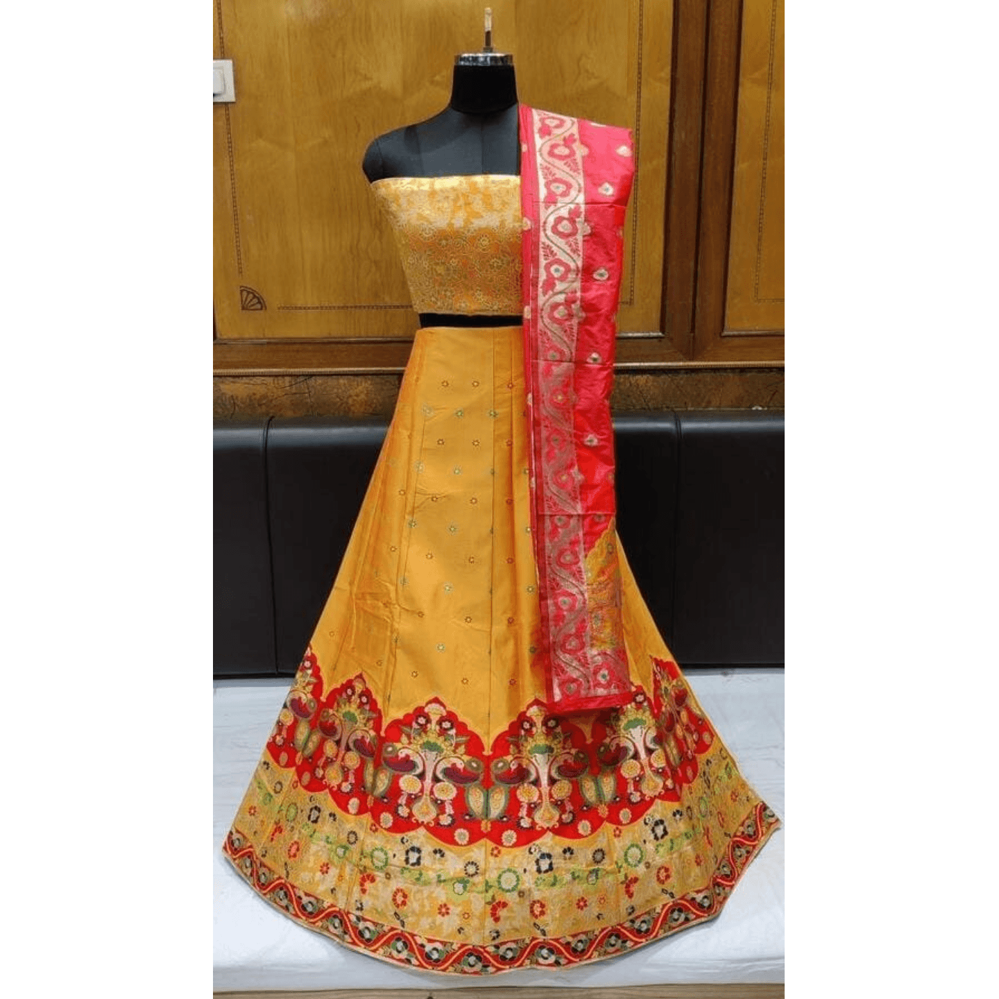 PURE BANARASI LEHENGA CHOLI WITH BLOUSE AND DUPATTA