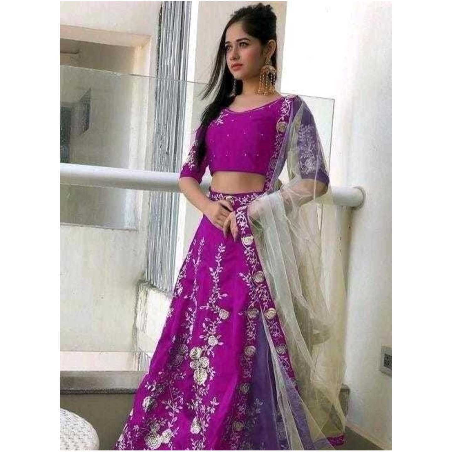 women taffeta Silk Embroidery Lehenga