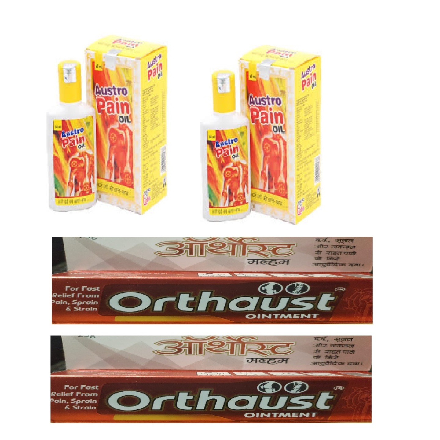 AUSTRO PAIN OIL AND OINTMENT ORTHOAUST PACK-4
