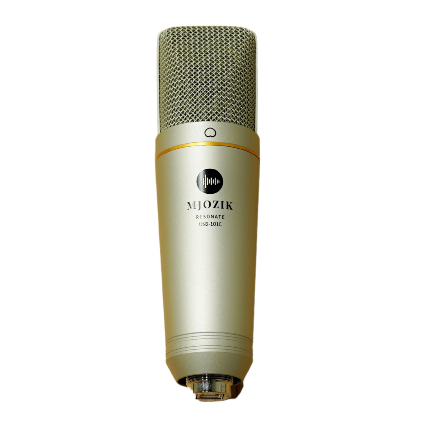 MJOZIK MMU00002 USB Cardioid Condenser Microphone with Shock Mount for for Laptop MAC or Windows Professional Studio Recording, Vocals, Streaming Broadcast, Podcast, Silver