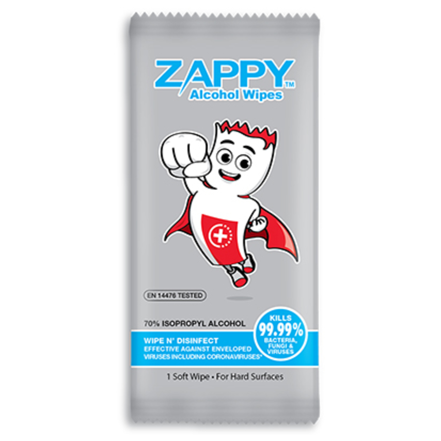 Zappy Alcohol Wipes 1s x 100 SheetsPack Individual wrap
