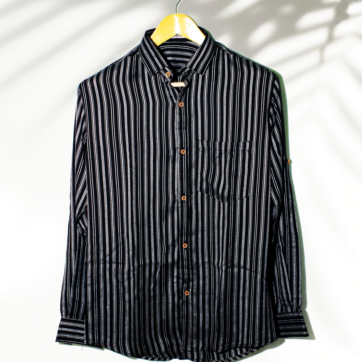 striped black Full sleeve casual shirt