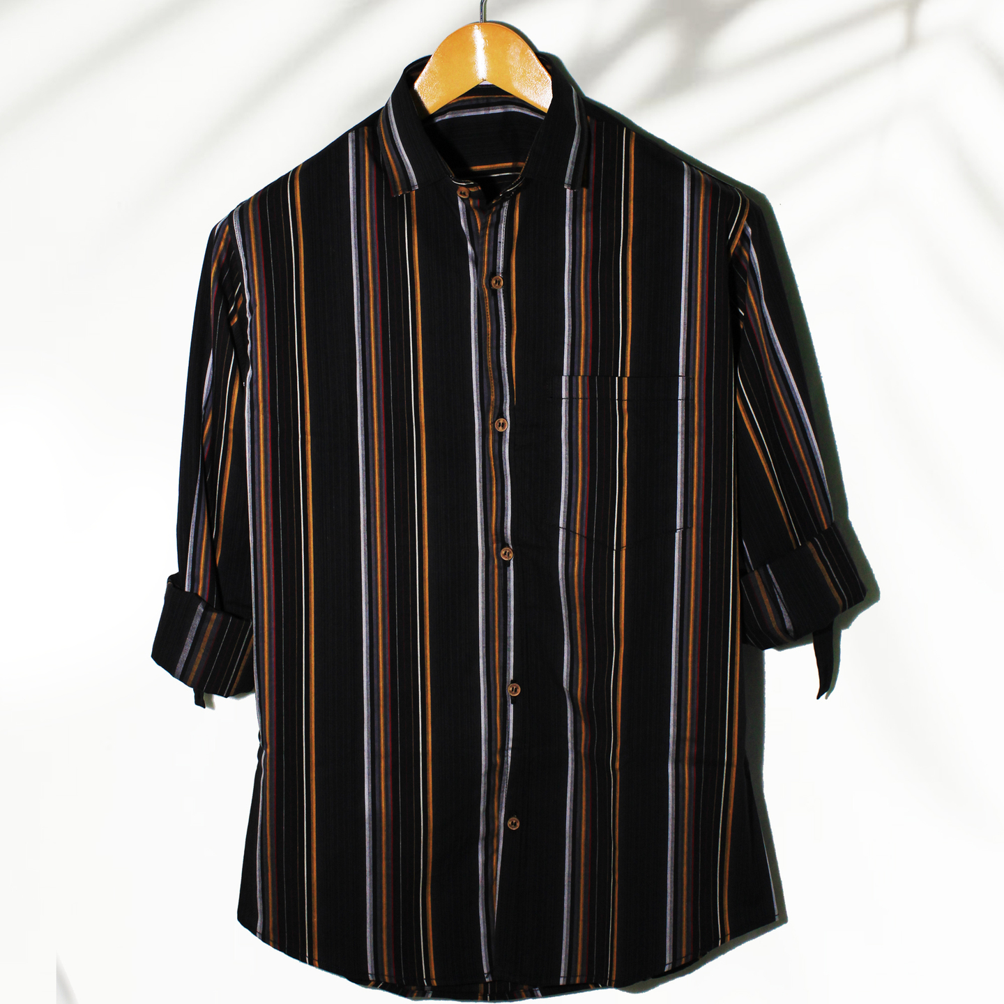 Colored striped black Full sleeve casual shirt