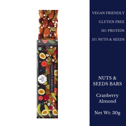 Nuts & Seeds Bar - Cranberry & Almond (Pack of 6)