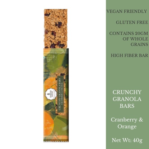 Crunchy Granola Bars - Cranberry & Orange (Pack of 6)