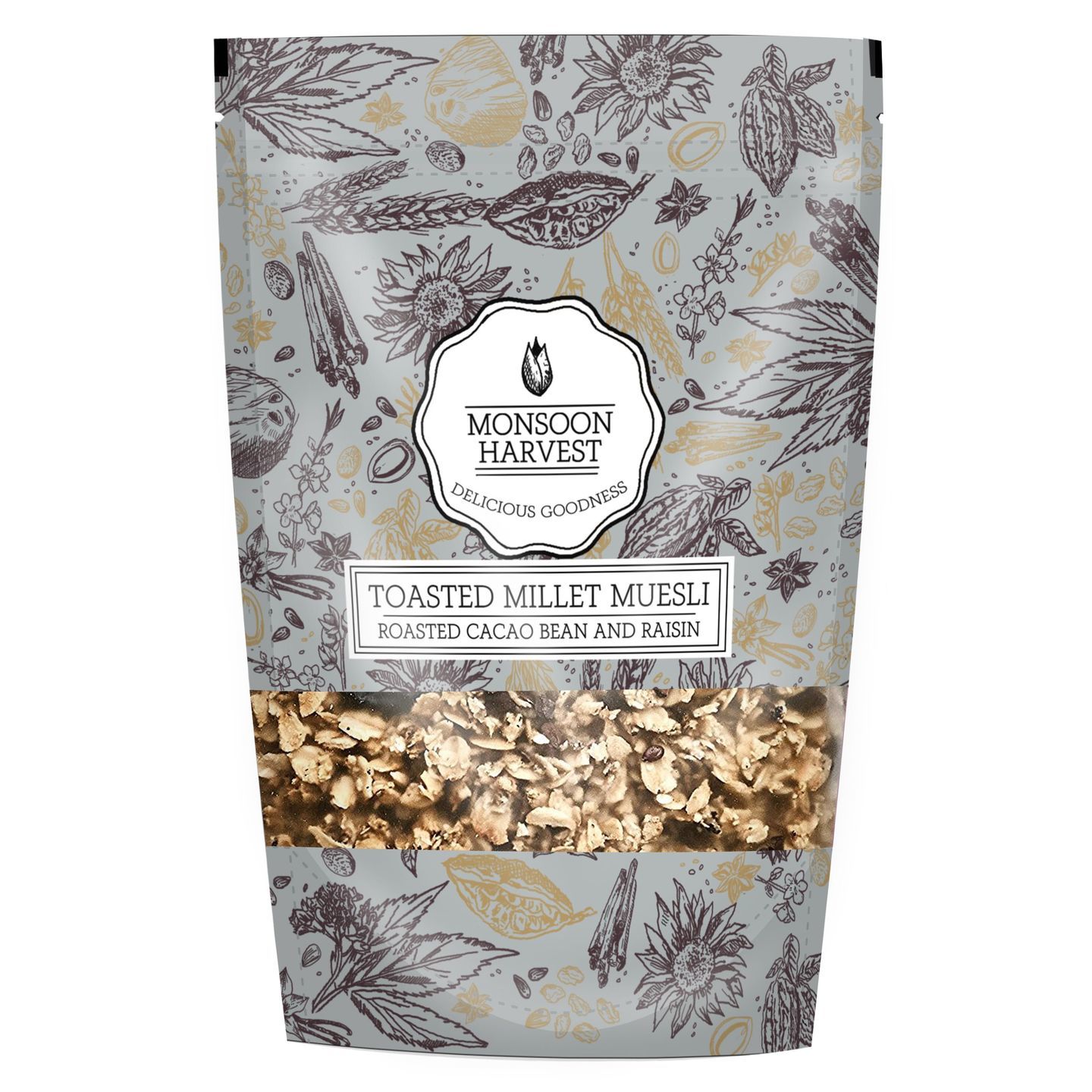 Toasted Millet Muesli Roasted Cacao Bean and Raisin