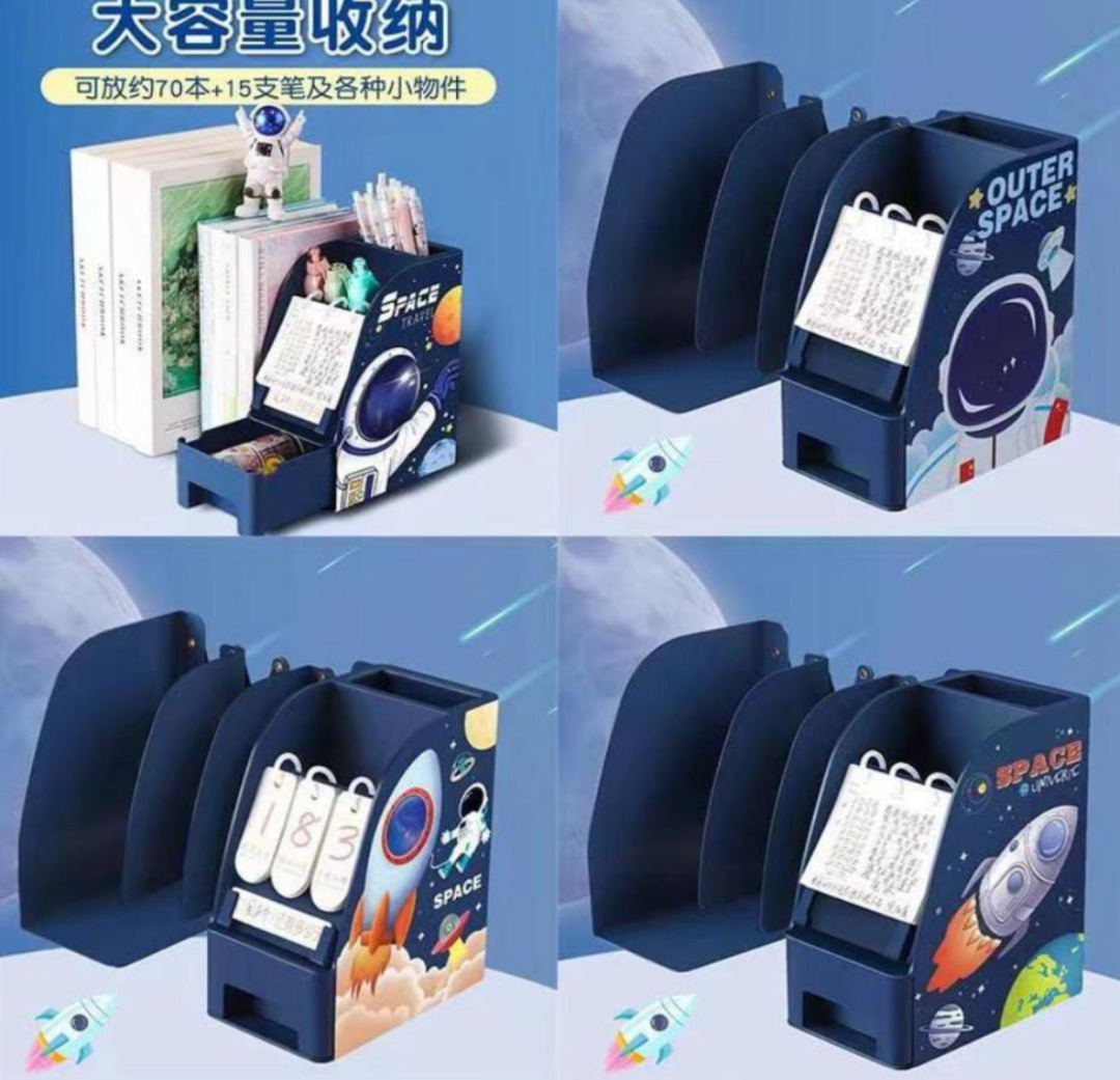 Esmi®- *Multipurpose Book Shelf Metal,  pen stand, Drawer - Stationary Set/Table Decor*