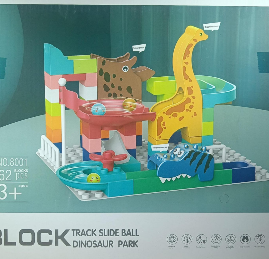 Esmi®- *Dinosaur Park -Track slide ball- 62 pcs Blocks Set*
