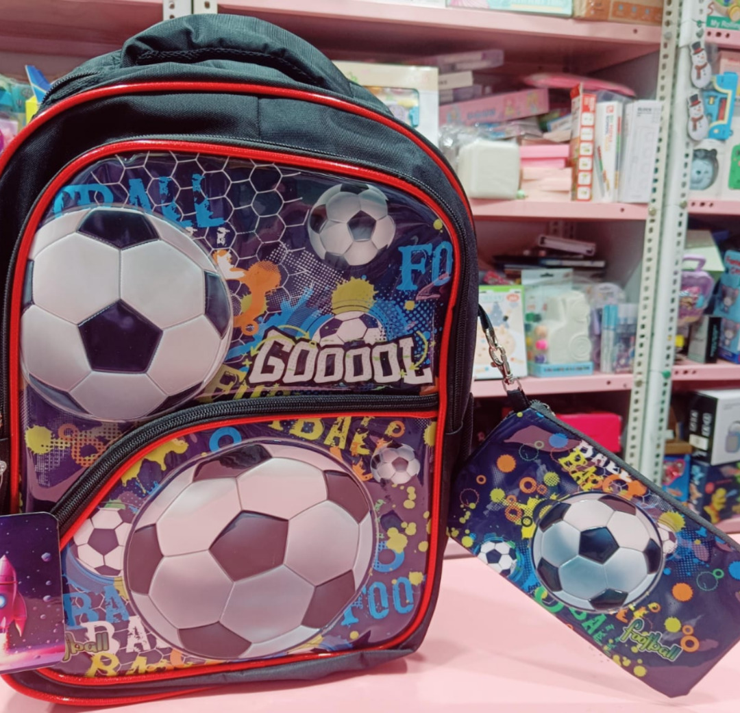 Esmi®- *Holographic Football with Pencil Pouch - School Bag*
