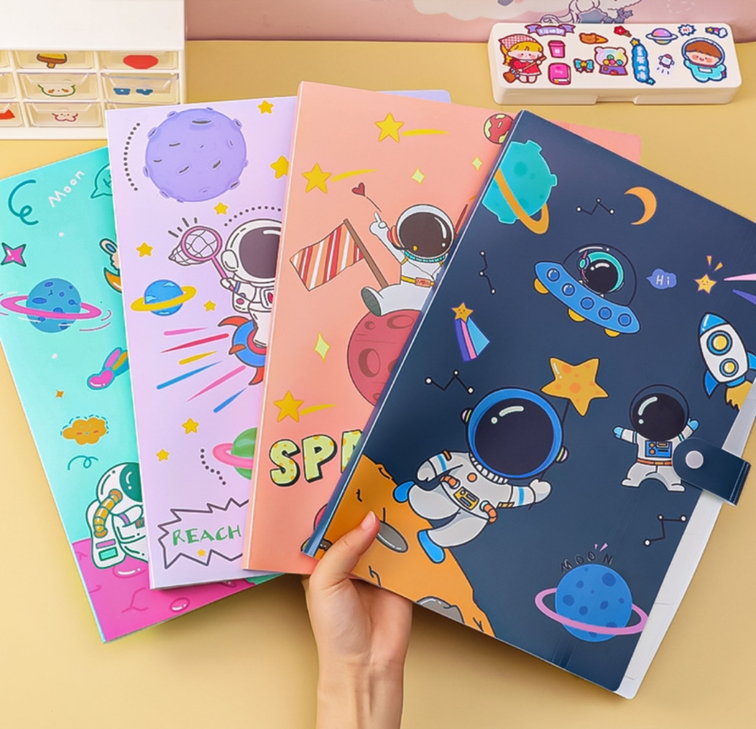 Esmi®- *BTS & Space Theme 6-grid file folder Student A4 test paper sorting folder*