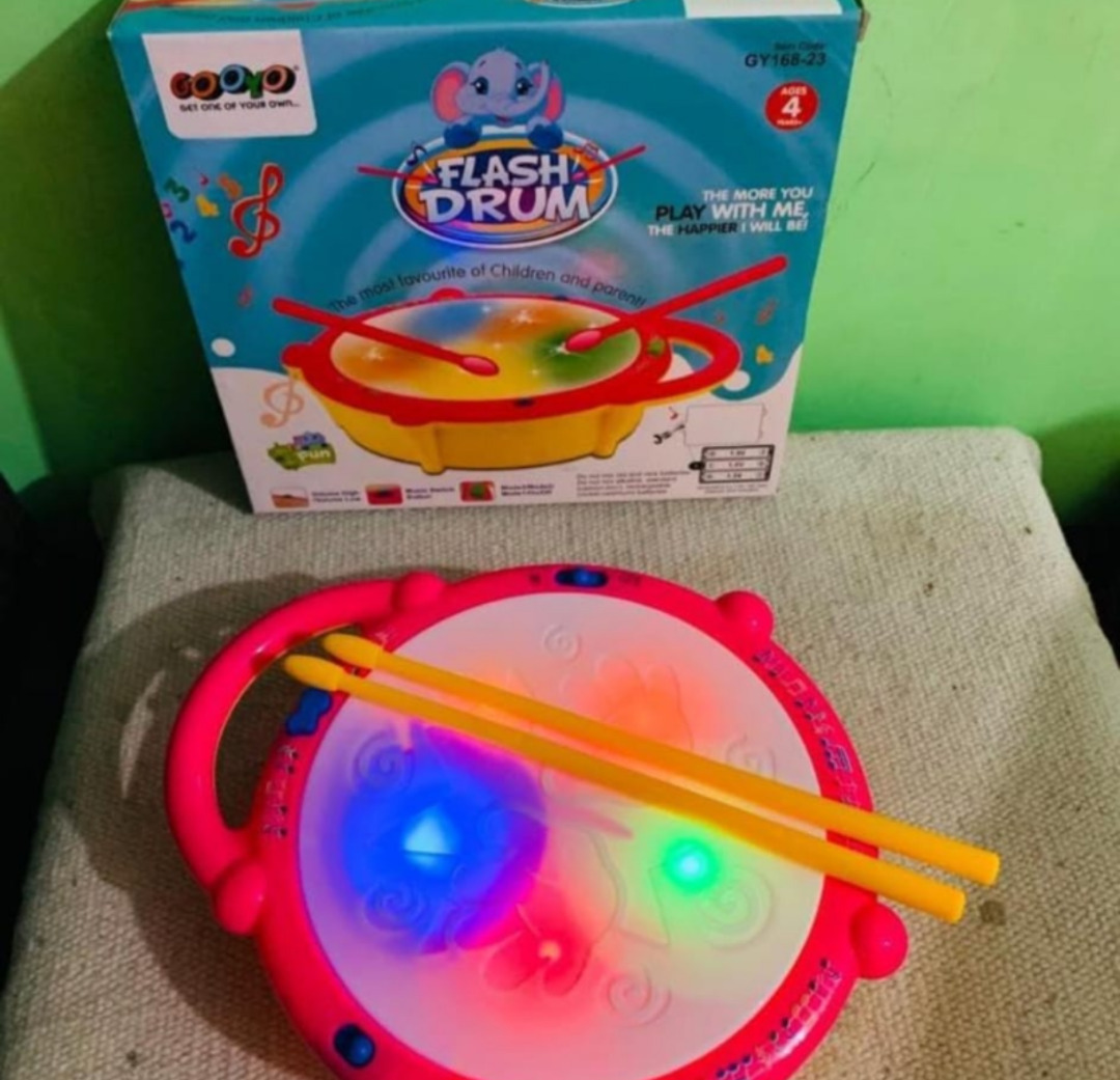 Esmi®- *Light & Music Drum with sticks Toy- Toddlers*
