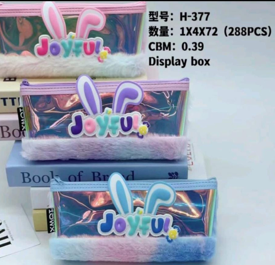Esmi- Joyful- Holographic & Plush Fur  Pencil pouch