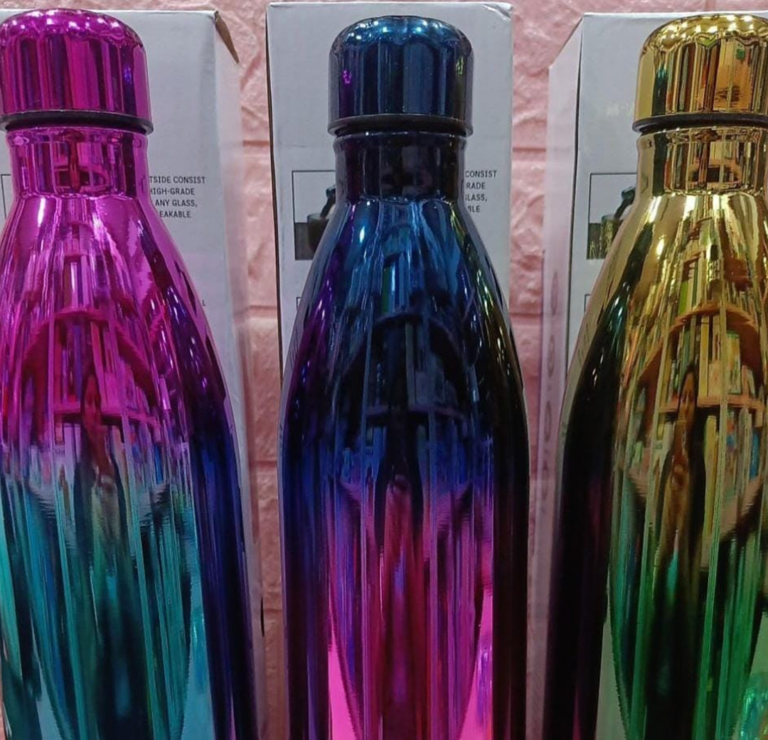 Esmi®- *Multicolor Rainbow- Insulated Stainless steel Bottle - 1 ltr*