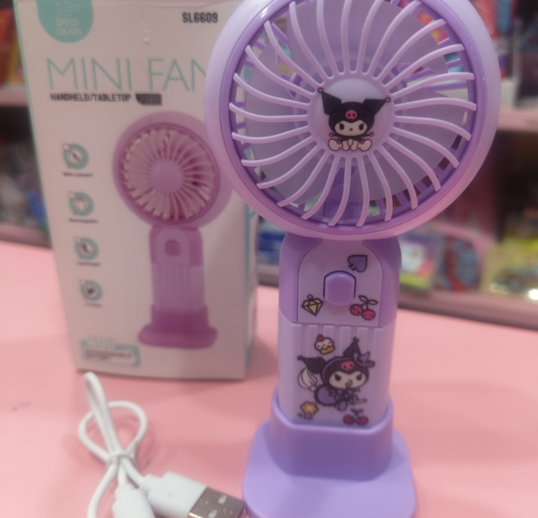 Esmi®- *Kuromi Hand Fan with Mobile Stand*