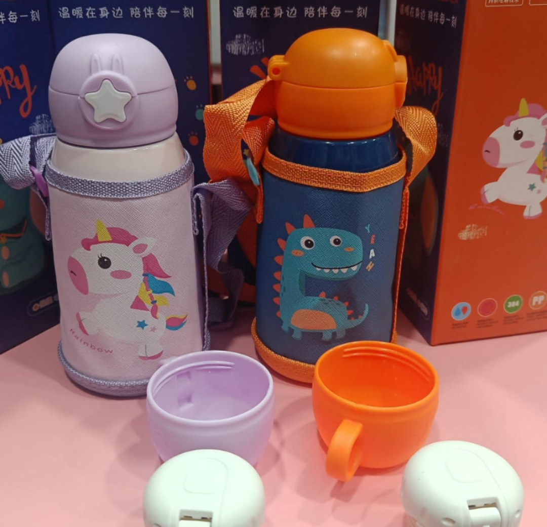 Esmi- Insulated Stainless steel Sipper Bottle with cup & push button cap for drinking - 2 in 1
