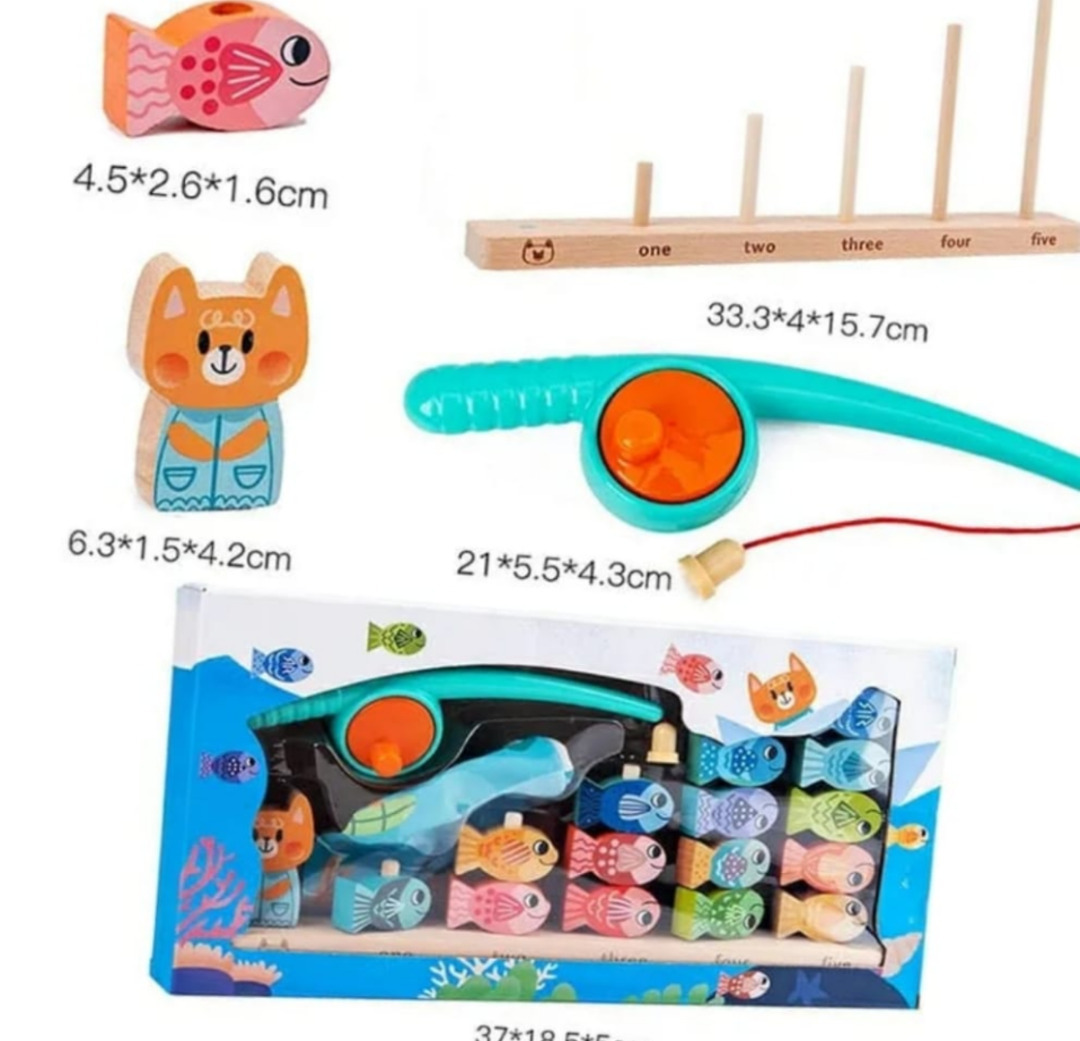 Esmi®- *2 in 1 Early Learning Premium Wooden Fishing & Logarithmic set*