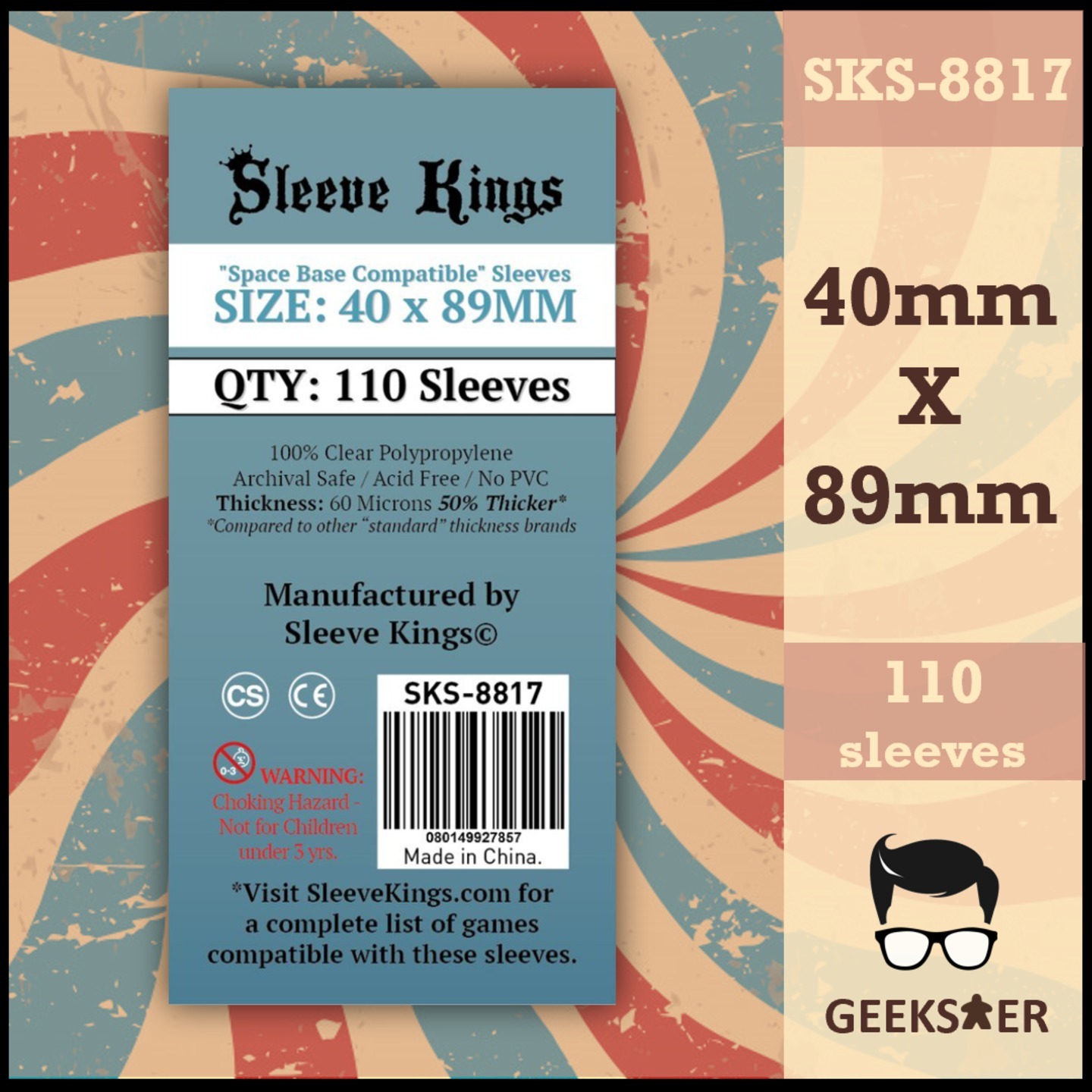 8817 Sleeve Kings Space Base Compatible 40 X 89mm