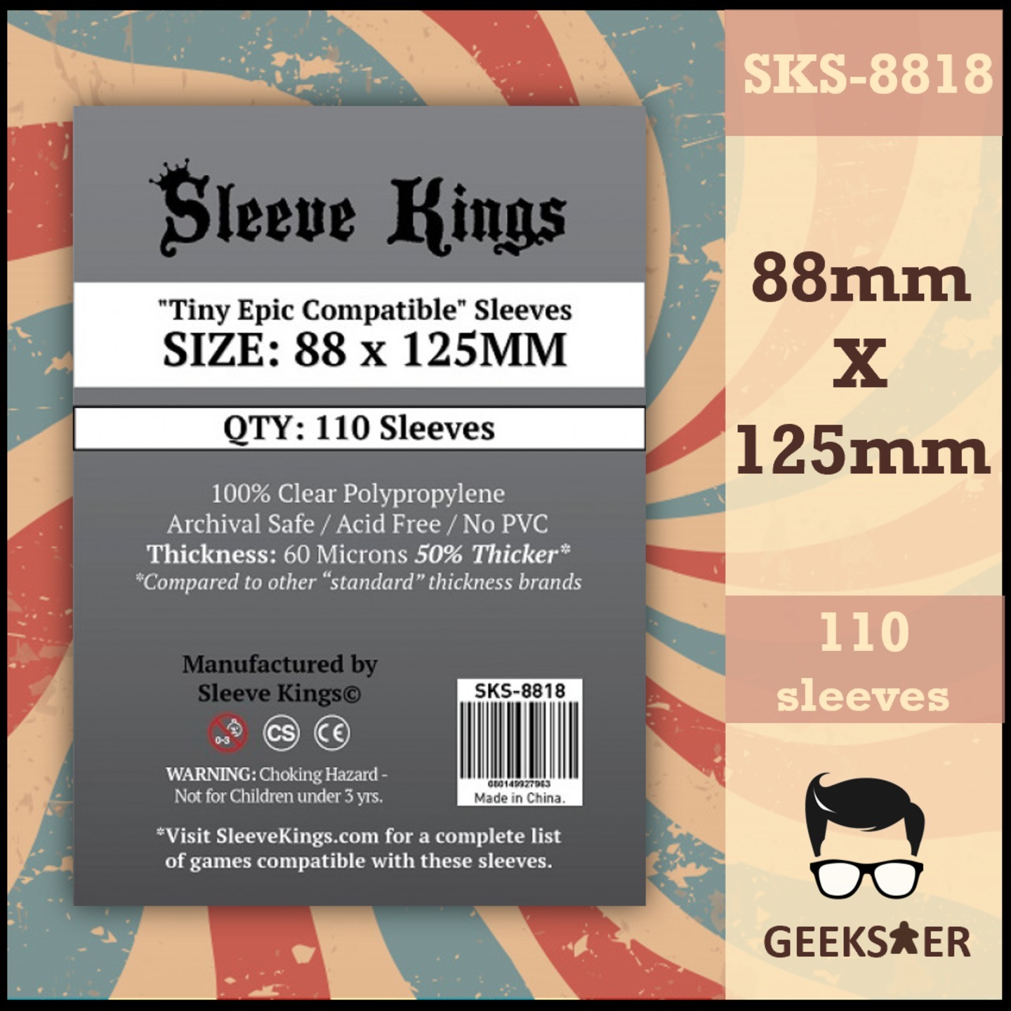 8818 Sleeve Kings Tiny Epic Compatible 88 X 125mm