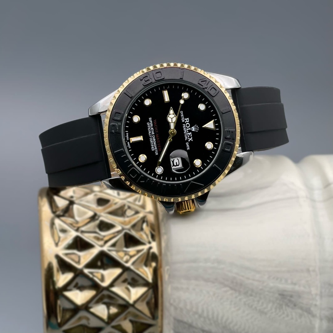 Rolex Yacht-master with black rubber strap