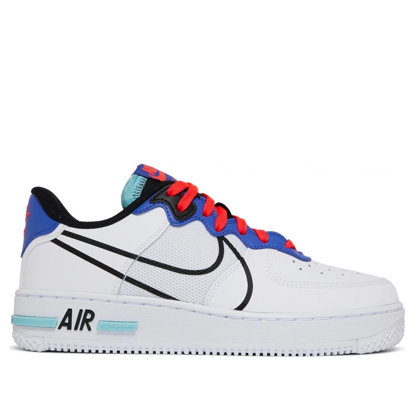 Nike Air Force 1 React GS Astronomy Blue Laser Crimson