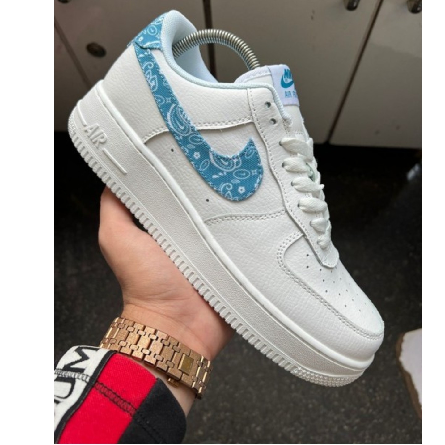 Nike Airforce 1 Low paisley worn blue