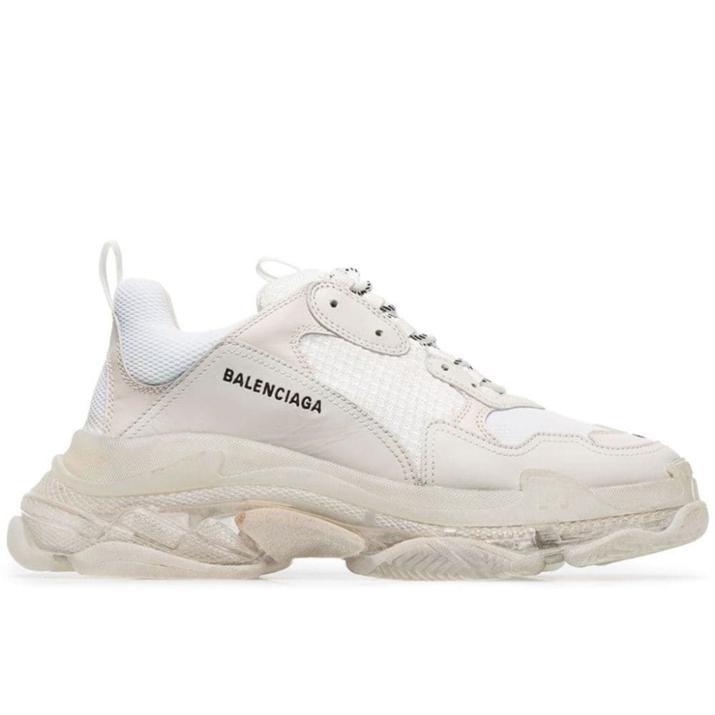 Blaenciaga triple s white clear sole