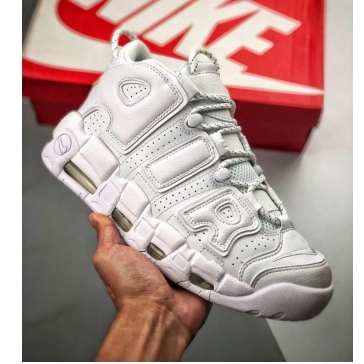 Nike Air more uptempo white on white