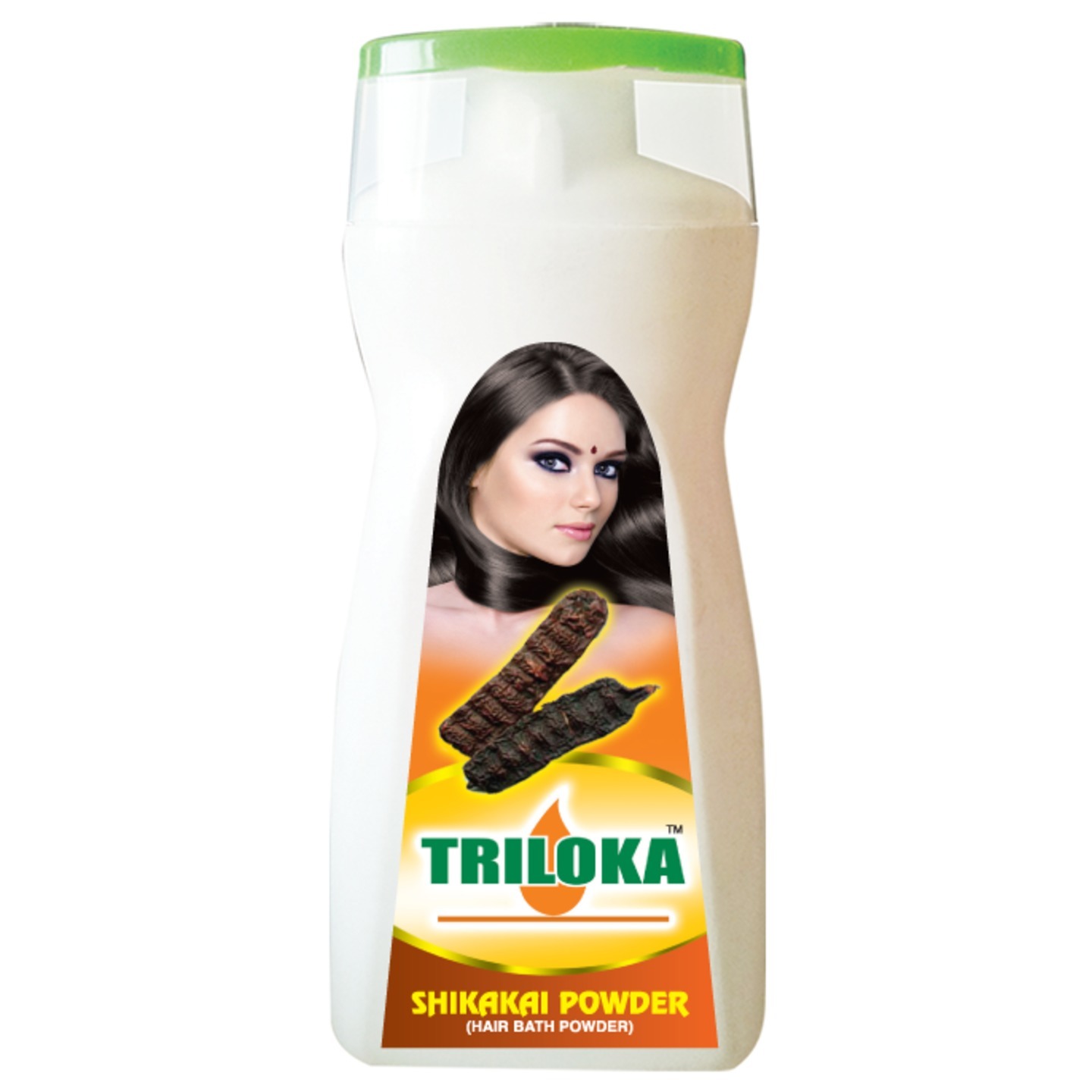 New Triloka Shikakai Head Bathing Powder Bottle ( Shampoo Powder) - 1 Case