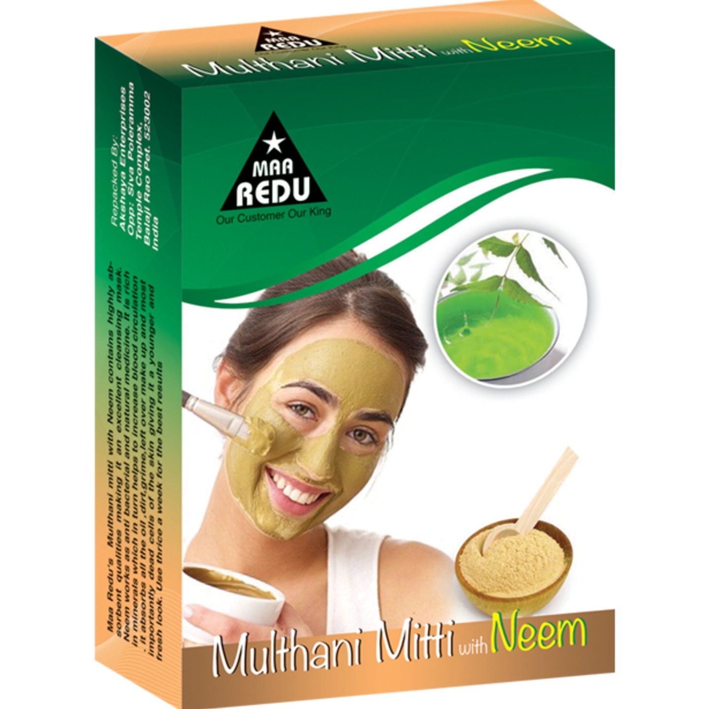 Maa Redus Multhani Mitti WIth Neem Powder Face Pack- 1 Dozen