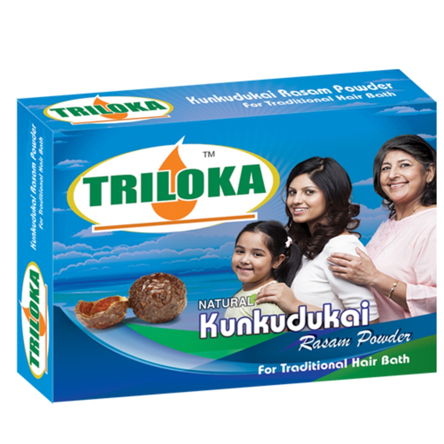 New Triloka Kunkudukai Rasam Head Bathing Powder Refill pack( Shampoo Powder) - 1 Case