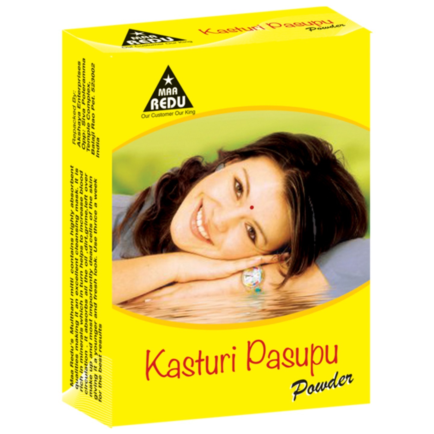 Maa Redu Kasturi Pasupu/Haldi/Manjal/Turmaric Face Mask Or Face Pack- 1 Case