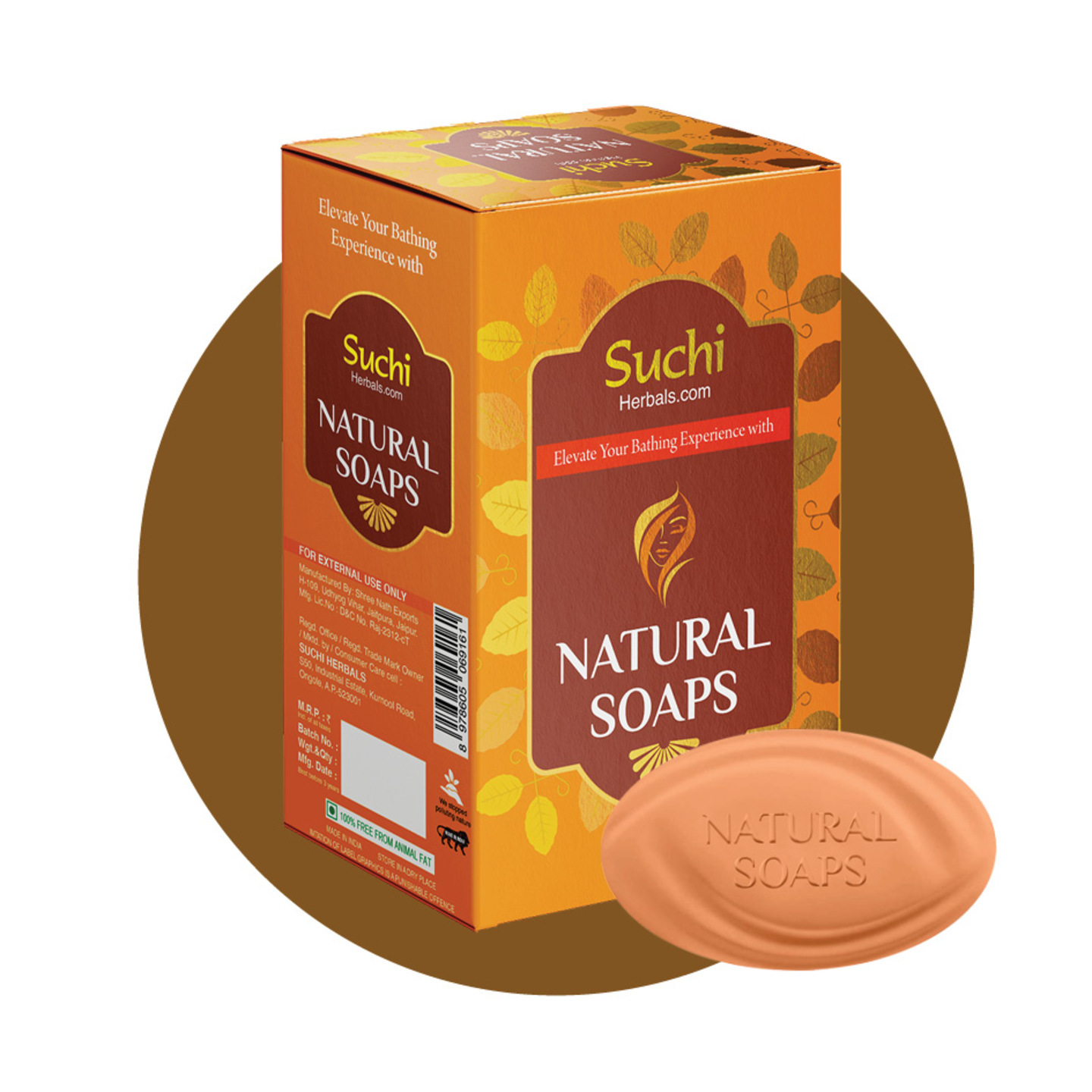 Natural Bathing Soaps Orange peel Pack of 6