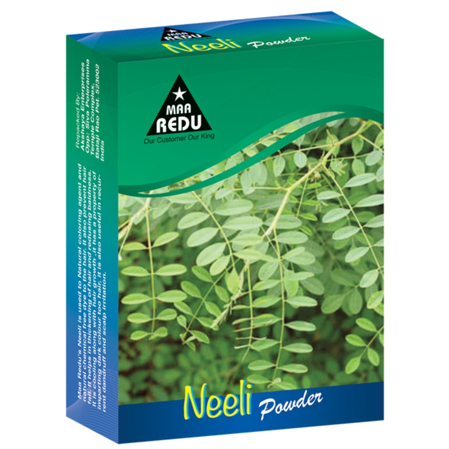 Maa Redu  Neeli Leaves ( Indigo Leaves )  Head/Scalp Pack Mask Powder - 1 Case