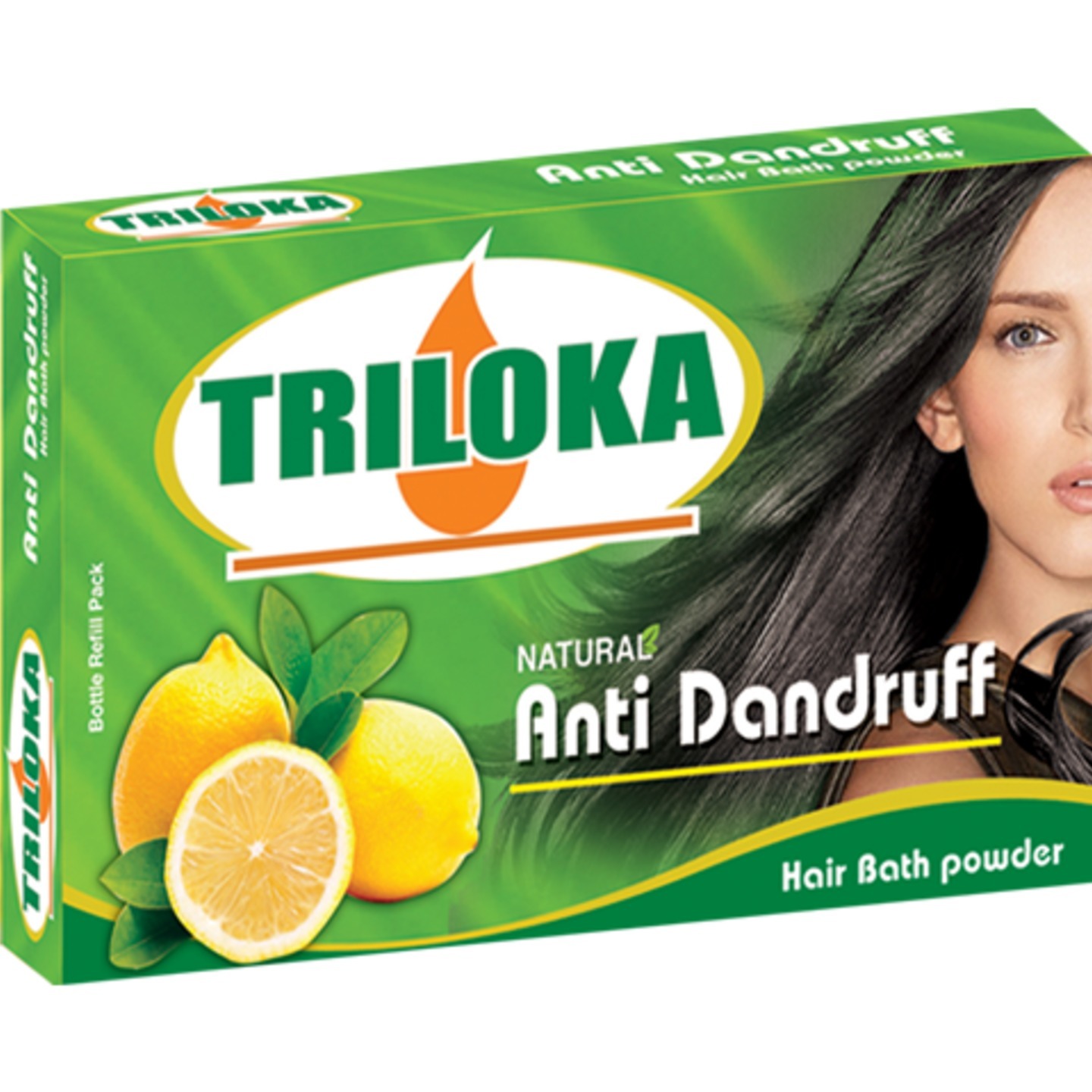 New Triloka Anti Dandruff Head Bathing Powder Shampoo Powder Refill packs - 1 case