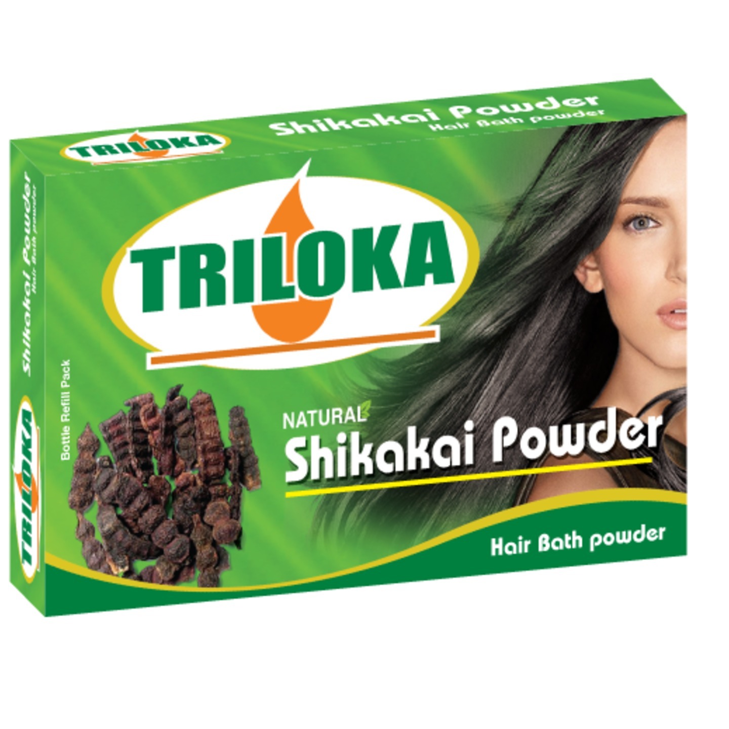 New Triloka Shikakai Head Bathing Powder Refill pack( Shampoo Powder) - 1 Dozen