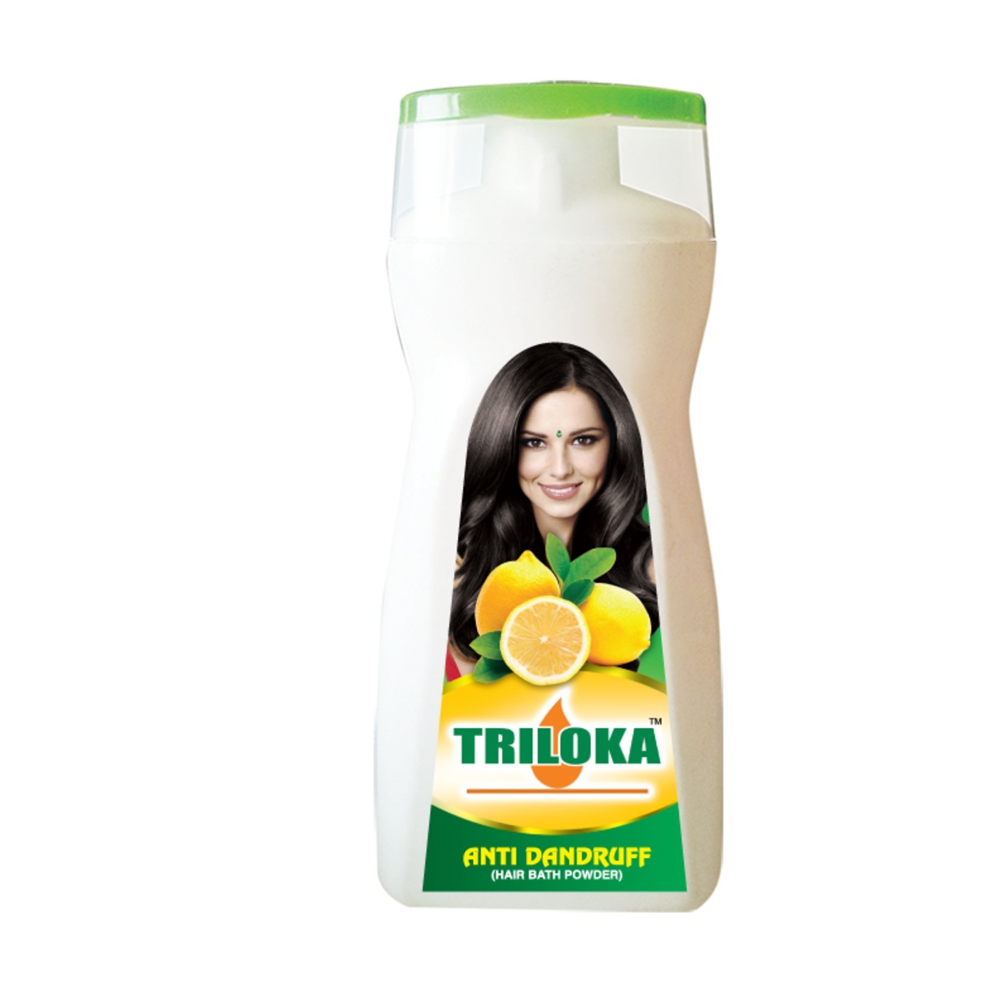 New Triloka Anti Dandruff Hair Bath Powder Bottle