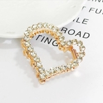 Gold Rhinestone Hair Claw Clips - Heart