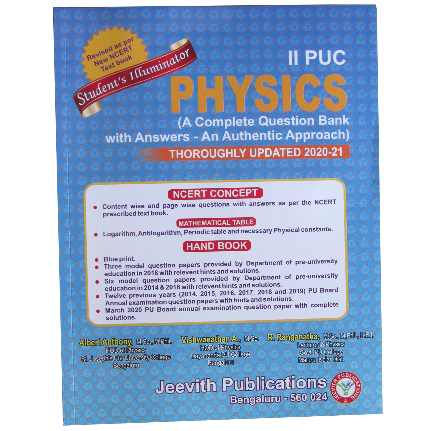 Karnataka 2nd PUC Jeevith Publications Question Bank PHYSICS