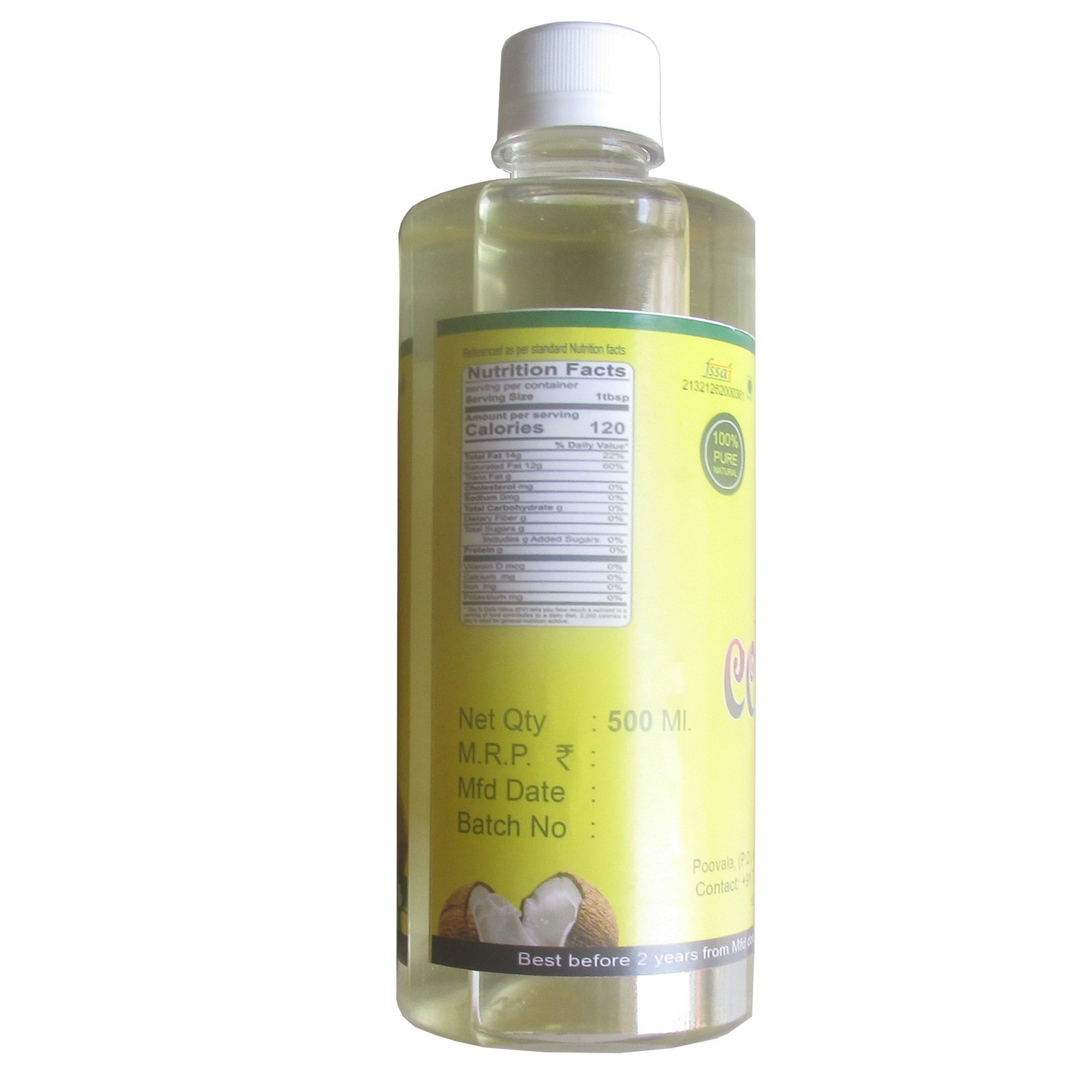 Sanatanam 100% Organic and Pure Cold Pressed Coconut Oil 500 ml