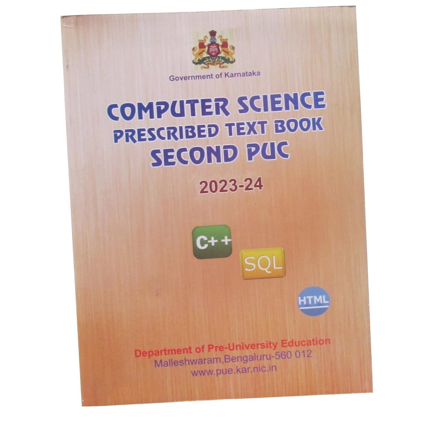 Karnataka 2nd PUC Computer Science Text Book - NCERT 2023-24 Syllabus