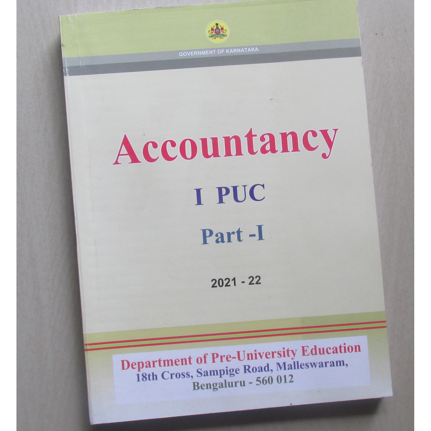 Karnataka Print NCERT Syllabus 1st PUC Accountancy Part 1 & 2