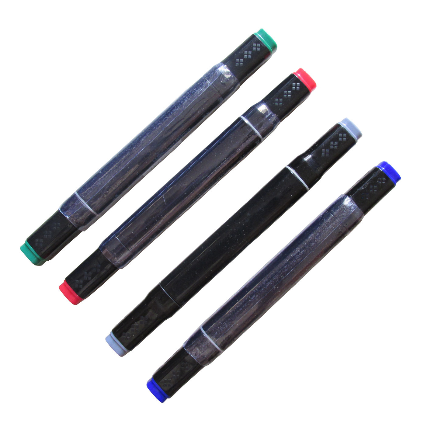 Dual Tip Permanent Marker Set - Blue, Black, Red, Green
