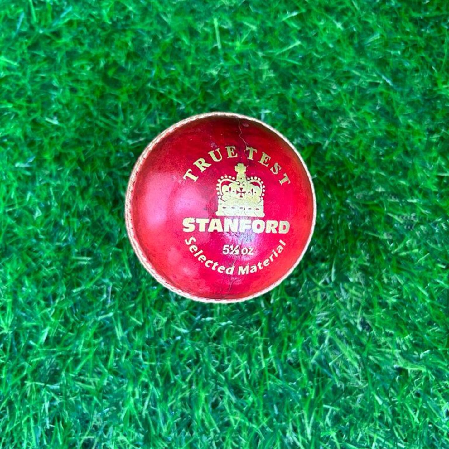 SF TRUE TEST 4 PC. LEATHER CRICKET BALL  RED