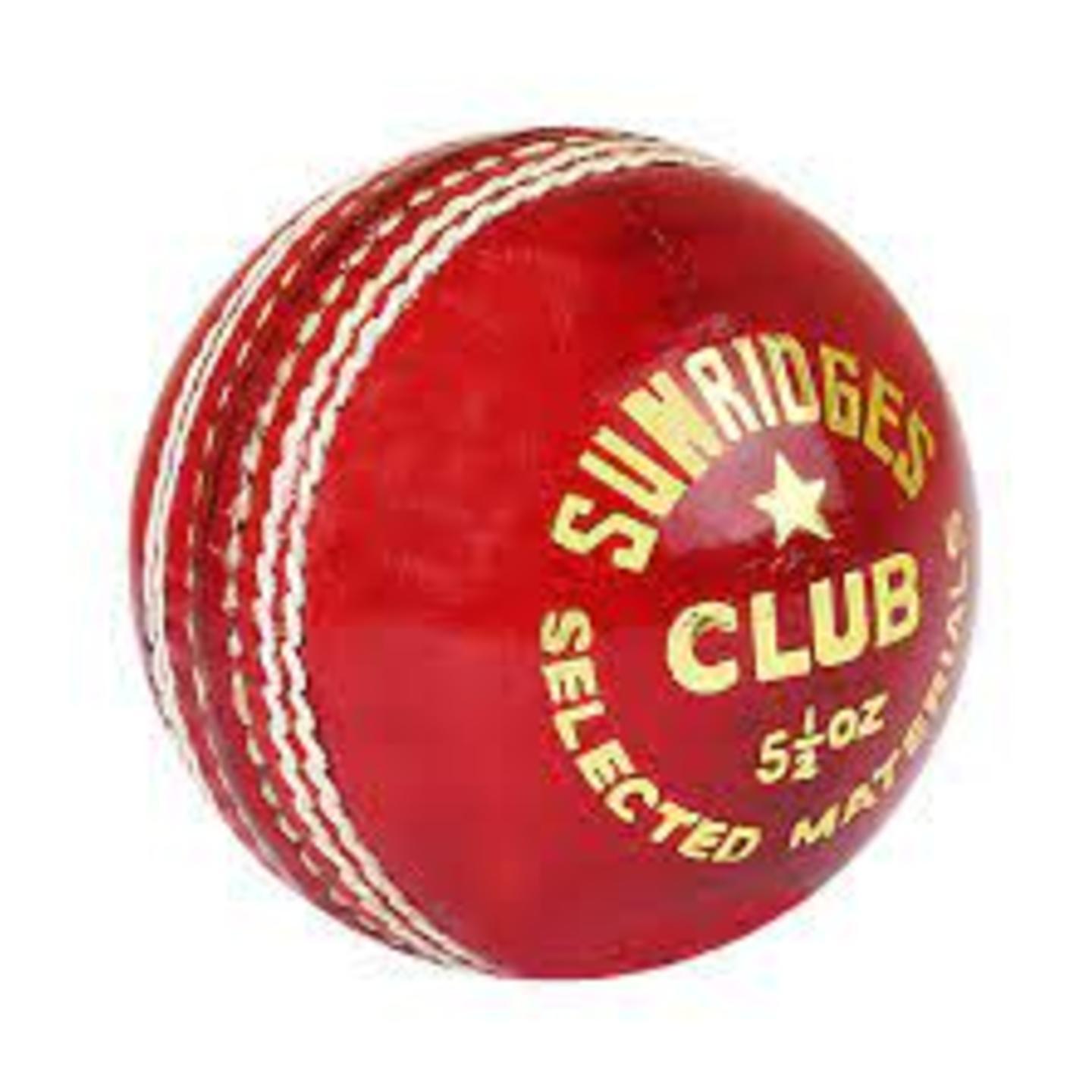 SS CLUB 4 PC. LEATHER CRICKET BALL