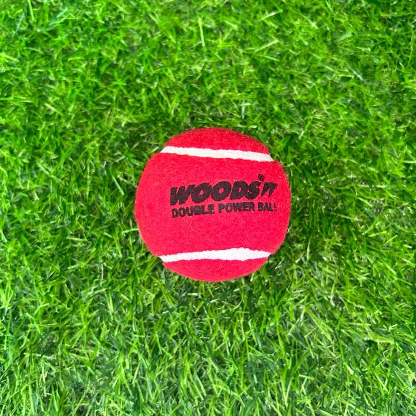 WOODS DOUBLE POWER CRICKET TENNIS BALL  HEAVY RED