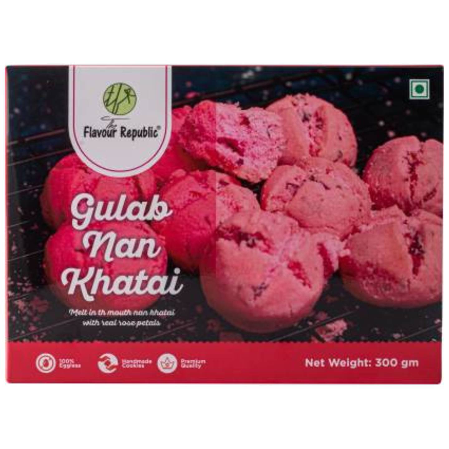 The Flavour Republic GULAB NAN KHATAI - 600 gms(Combo Pack 2*300 gms) Pure Vegetarian PremiumNan Khatai Cookies  (600 g, Pack of 2)