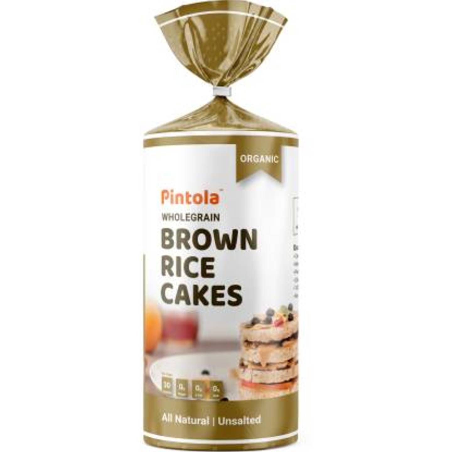 Pintola Organic Wholegrain Brown Rice Cakes (All Natural, Unsalted) Cookie Cake  (125 g)