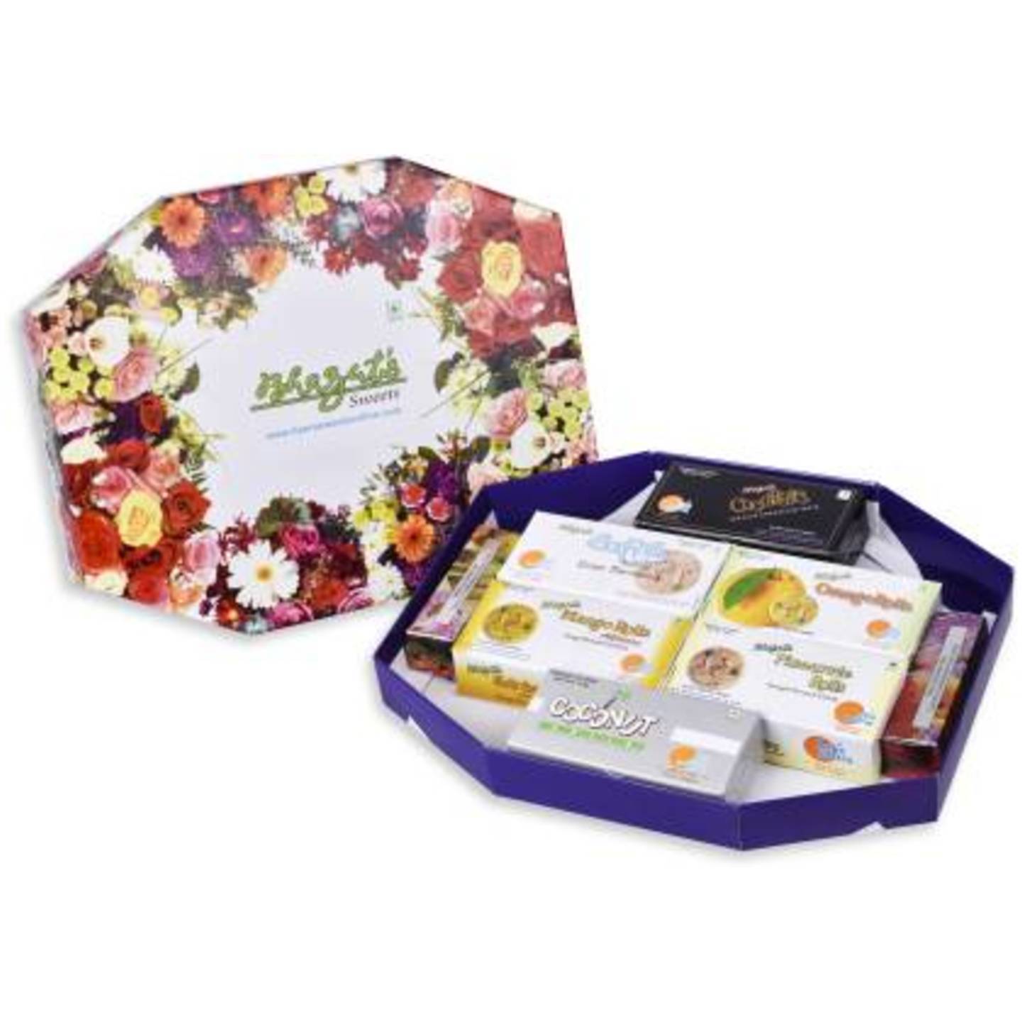 Bhagat's HEERA SWEETS GIFT PACK 6 IN1 750GMS HAMPER WITH RAKHI, WISHING CARD AND HANDKERCHIEF Box  (6 x 125 g)